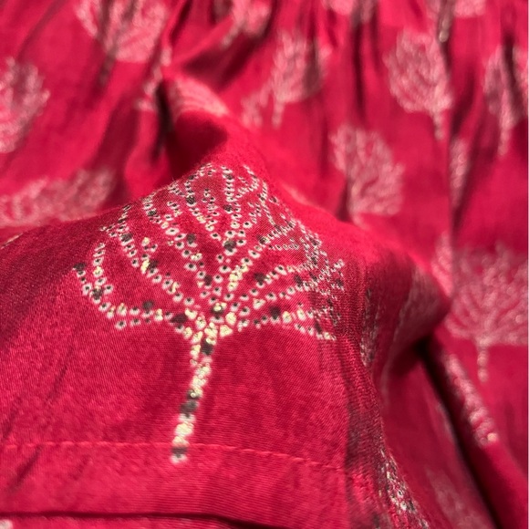 NWT Printed Party Wear Kurti in Wine Maroon Rayon Dress Size 40 - Picture 8 of 10